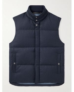 Paul Smith Quilted Wool And Cashmere-Blend Down Gilet - Blue