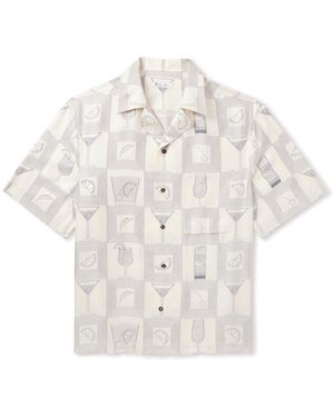 Loro Piana Aperitivo Federico Camp-Collar Printed Silk-Twill Shirt - White