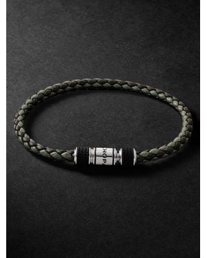 Chopard Classic Racing Armband aus Lederkordel mit silberfarbenem Detail - Schwarz