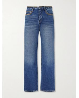 MANAAKI Tukutuku Straight-Leg Embroidered Organic Jeans - Blue