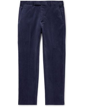 ZEGNA Slim-fit Tapered Cotton And Cashmere-blend Corduroy Suit Pants - Blue