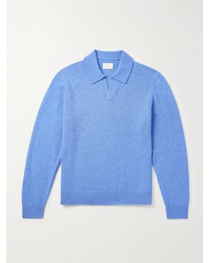Aimé Leon Dore Pullover aus Merinowolle mit Polokragen - Blau