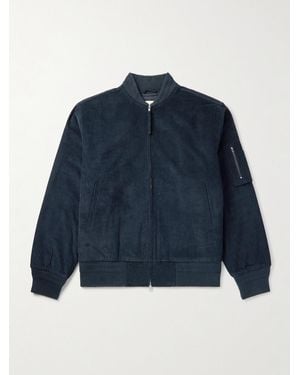 Kardo Max Logo-embroidered Cotton-corduroy Bomber Jacket - Blue