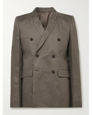 Rick Owens Double-breasted Linen-twill Blazer - Green