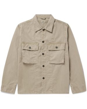Hartford Dar Herringbone Cotton Overshirt - Natural