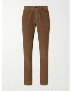 James Perse Slim-Fit Straight-Leg Cotton-Blend Corduroy Trousers - Brown