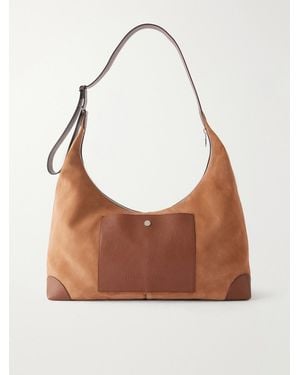 Brunello Cucinelli Leather-trimmed Suede Tote Bag - Brown