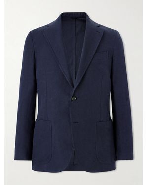 De Petrillo Linen Single-Breasted Blazer - Blu
