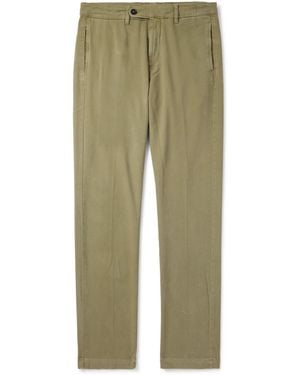 Massimo Alba Winch2 Straight-leg Cotton-blend Twill Pants - Green
