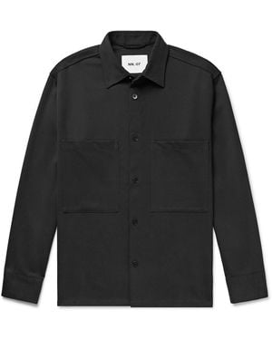 NN07 Freddy 10006 Wool-Blend Twill Overshirt - Black