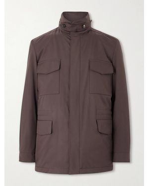 Loro Piana Traveller Windmate Storm System Shell Hooded Field Jacket - Brown
