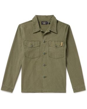 RRL Regiment Pin-Embellished Cotton Overshirt - Green
