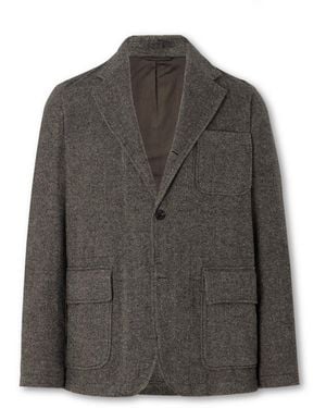 Hartford Joey Herringbone Wool-Blend Blazer - Gray