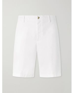 Canali Straight-Leg Stretch Cotton-Blend Gabardine Shorts - White
