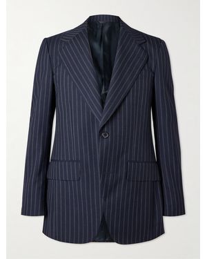 Husbands Pinstriped Wool Suit Jacket - Blau