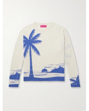 The Elder Statesman Intarsia-Knit Cashmere Jumper - Blue