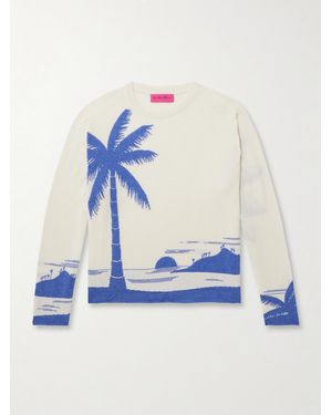 The Elder Statesman Kaschmirpullover mit Intarsienmotiv - Blau