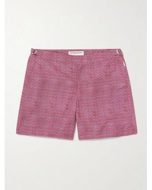 Orlebar Brown Bulldog Riptide Straight-Leg Mid-Length Printed Recycled Swim Shorts - Pink