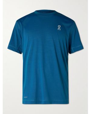 On Shoes Train-T Logo-Print Drytec T-Shirt - Blue