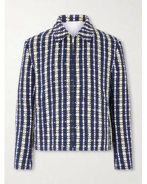 Thom Browne Cotton-blend Tweed Jacket - Blue