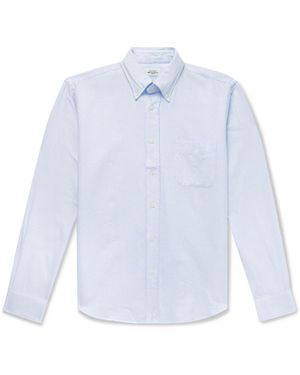 Hartford Pitt Button-Down Collar Striped Cotton Shirt - White
