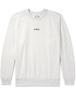 A.P.C. Asics Interaction Logo-print Cotton-blend Jersey Sweatshirt - White