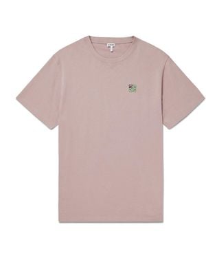 Loewe Logo-Embroidered Cotton-Jersey T-Shirt - Pink