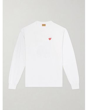 Human Made Logo-appliquéd Cotton-jersey T-shirt - White
