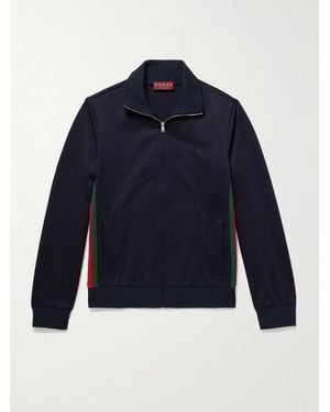 Gucci Striped Jersey Track Jacket - Blue