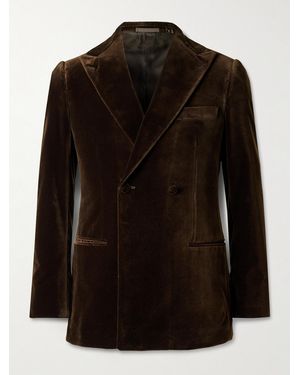 Kingsman Double-Breasted Cotton-Velvet Tuxedo Jacket - Schwarz