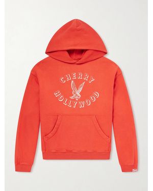 CHERRY LA Logo-Print Cotton-Jersey Hoodie - Red