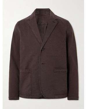 MR P. Garment-Dyed Cotton-Blend Twill Blazer - Brown