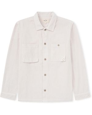 Folk Anniversary Patch Cotton-corduroy Overshirt - White