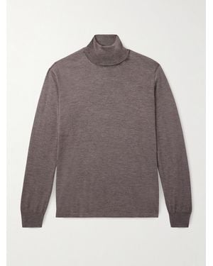 Thom Sweeney Cashmere And Silk-Blend Rollneck Jumper - Grey