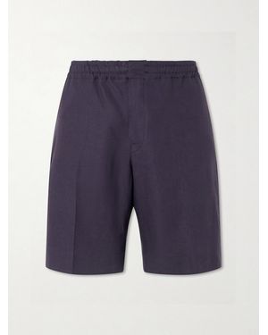 ZEGNA Oasi Straight-Leg Linen Shorts - Blue