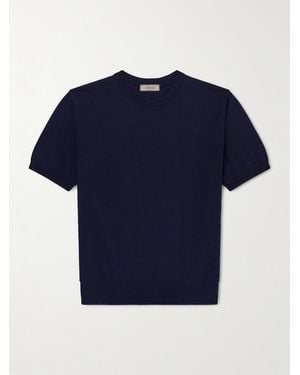 Canali Knitted Cotton T-Shirt - Blue