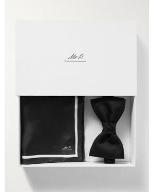 MR P. Set Papillon E Fazzoletto Da Taschino - Bianco