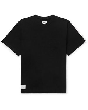 WTAPS Logo-Appliquéd Embroidered Cotton-Jersey T-Shirt - Black