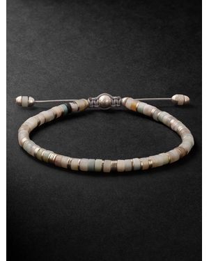 MAOR Tucson Sterling, Amazonite And Cord Beaded Bracelet - Nero