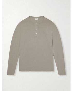 Hartford Garment-Dyed Lyocell And Cotton-Blend Jersey Henley Shirt - Natural