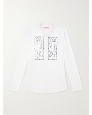 Orlebar Brown Mirabello Embroidered Linen Shirt - White