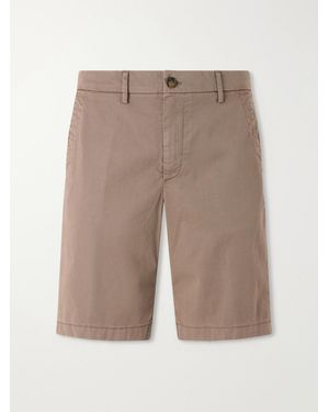 Canali Straight-leg Stretch Cotton-blend Gabardine Shorts - Brown