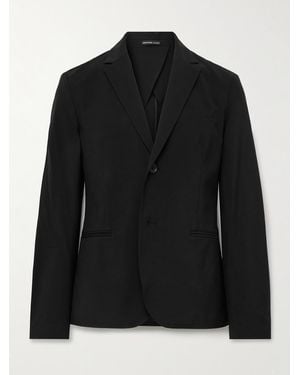 James Perse Performance Slim-Fit Unstructured Cotton-Blend Blazer - Black