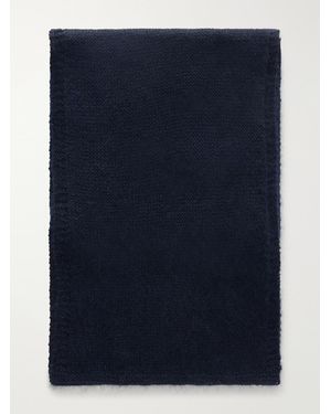 Anderson & Sheppard Muskox, Wool And Silk-Blend Scarf - Blue