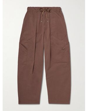 FRIZMWORKS Fold Fatigue Tapered Cotton-Blend Canvas Cargo Trousers - Brown