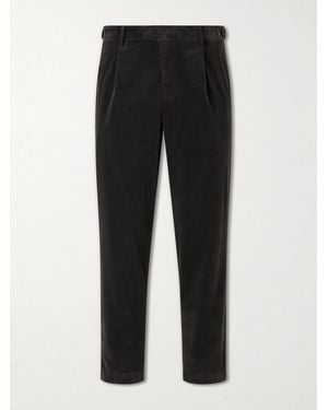 Barena Straight-Leg Pleated Courduroy Trousers - Black