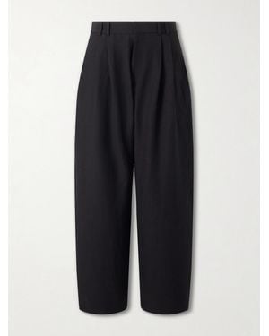 Studio Nicholson Straight-Leg Pleated Linen And Wool-Blend Suit Pants - Blue