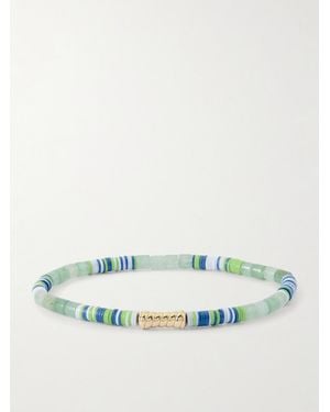 Luis Morais 14-karat Gold Green Aventurine Beaded Bracelet