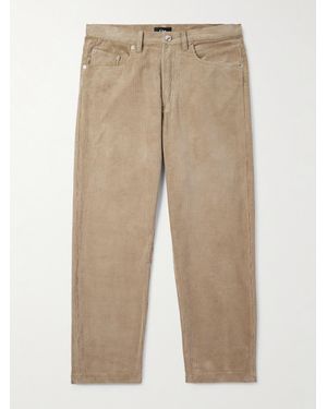 A.P.C. Achille Cropped Straight-leg Cotton-corduroy Trousers - Natural