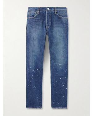 Visvim Social Sculpture Tapered Distressed Jeans - Blue